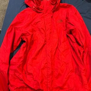 Red North Face Rain Jacket